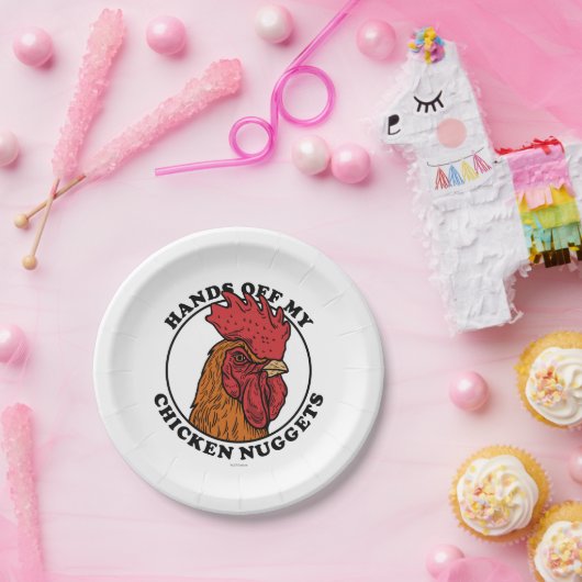 Hände weg von meinen Hühnchen-Nuggets Pappteller (Party)