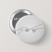 Hände, welche die Schaffung von Adam zeigen Button (Vorne & Hinten)