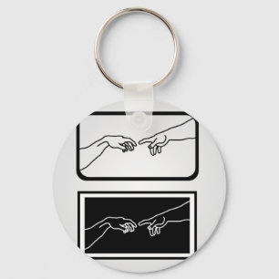 Hände, welche die Schaffung von Adam zeigen Schlüsselanhänger