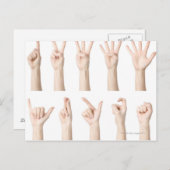 Hände zeigen die chinesische Art der Zählung Postkarte (Vorne/Hinten)