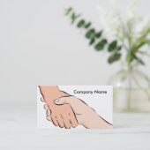 Händedruck übergibt Visitenkarte (Stehend Vorderseite)