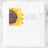 Händegemälde Wasserfarben Sonnenblume 2 Etikett Rechteckiger Aufkleber (Tasche)