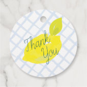 Händegemalte Lemon Blue Baby Dusche Danke Geschenkanhänger (Rückseite)