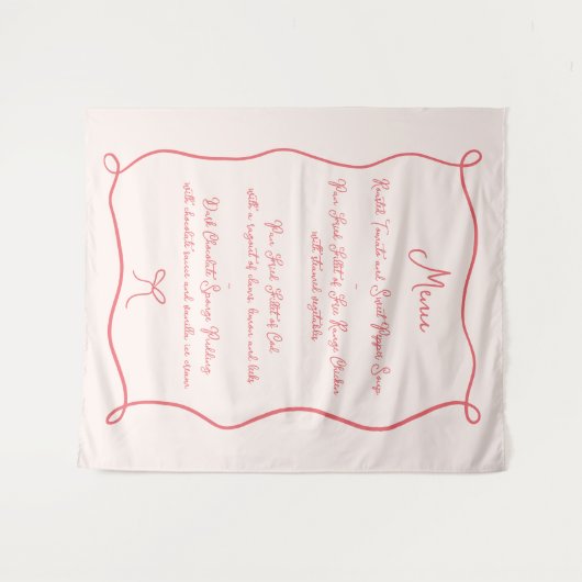 Händegezeichnetes Braun-Rot-Rosa-Gebälk Hochzeitsm Wandteppich (Vorderseite (Horizontal))