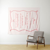 Händegezeichnetes Braun-Rot-Rosa-Gebälk Hochzeitsm Wandteppich (Beispiel (Horizontal))