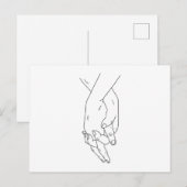 Händehaltender Strich Postkarte (Vorne/Hinten)