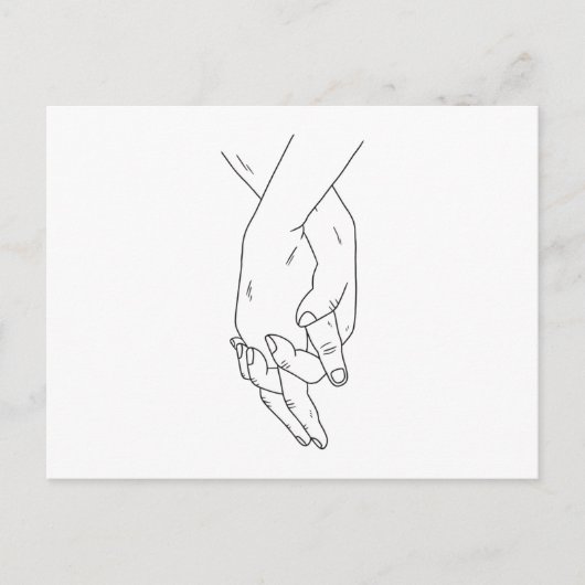Händehaltender Strich Postkarte (Vorderseite)