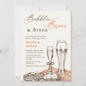 Händehautblasen Brauen & Bites Paare Dusche Einladung (Vorderseite)