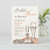 Händehautblasen Brauen & Bites Paare Dusche Einladung (Stehend Vorderseite)