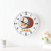 Händekleber Taiko Trommelfell Japanisches Trommeln Große Wanduhr (Zuhause)