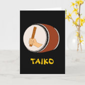 Händekleber Taiko Trommelfell Japanisches Trommeln Karte (Gelbe Blume)