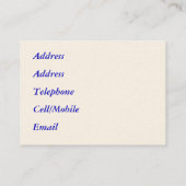 HANDEL, FENSTERREICHUNG VISITENKARTE (Rückseite)