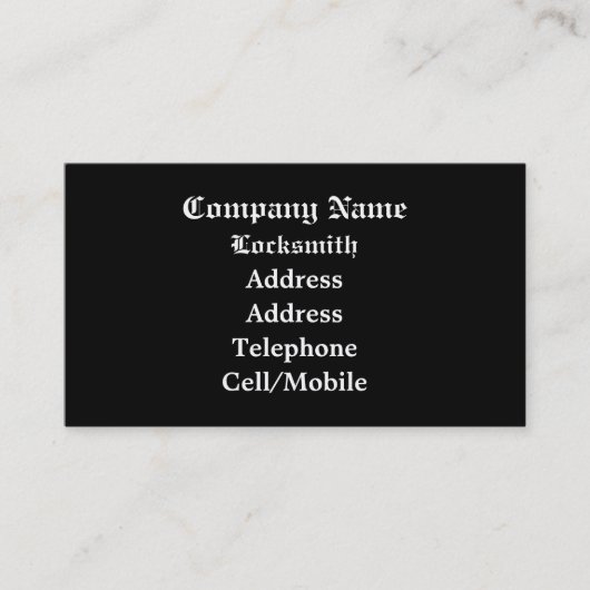 HANDEL, LOCKSMITTEL VISITENKARTE (Vorderseite)