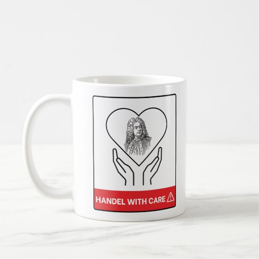 HANDEL MIT CARE Funny Classic Music Composer Kaffeetasse (Links)
