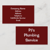 HANDEL - PLUMBERN VISITENKARTE (Vorne/Hinten)