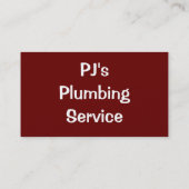 HANDEL - PLUMBERN VISITENKARTE (Rückseite)