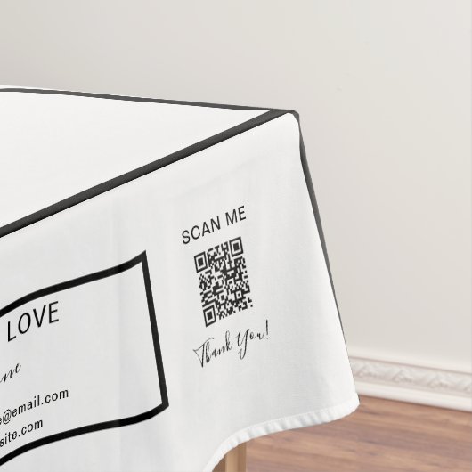 Handel Schwarz-weiß 52 x 70 QR-Codestreifen Tischdecke (Beispiel)