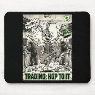Handel springt zu Vintage-Cartoon-Börsentag Mousepad