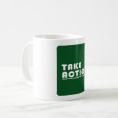 Handeln inspirierend kaffeetasse (Vorderseite Links)