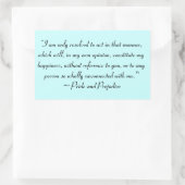 Handeln Sie in der Weise, um Glück zu schaffen Jan Rechteckiger Aufkleber (Tasche)