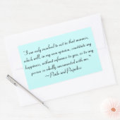 Handeln Sie in der Weise, um Glück zu schaffen Jan Rechteckiger Aufkleber (Umschlag)