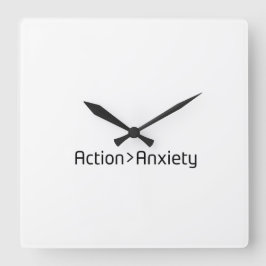 Handeln statt Angst Minimalistische quadratische U Wanduhr