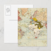 Handels Colonial Atlas Map Postkarte (Vorne/Hinten)