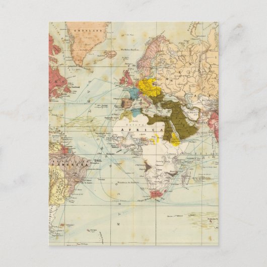 Handels Colonial Atlas Map Postkarte (Vorderseite)