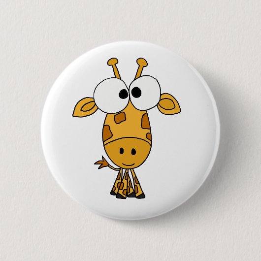HANDELS, lustiger Giraffen-Cartoon Button (Vorderseite)