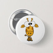 HANDELS, lustiger Giraffen-Cartoon Button (Vorne & Hinten)