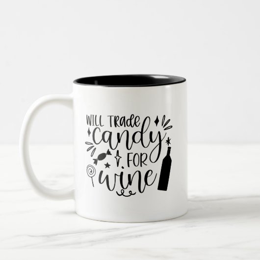 Handelsbonbons für Wein Funny Halloween Zweifarbige Tasse (Links)