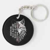 Handelsdesign | Weißer Wolf | 2-seitig Schlüsselanhänger (Rückseite)