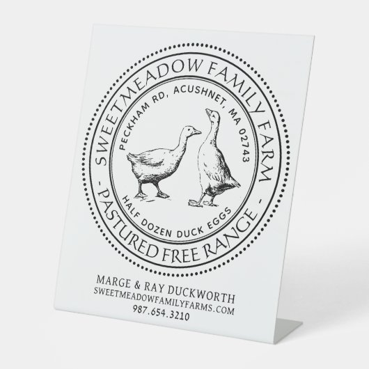 HANDELSGESCHÄFTSNAME PRODUKTSIGN SOCKELSCHILD (Vorderseite)