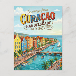Handelskade, Willemstad Wasserfront Curaçao Postkarte