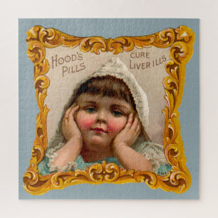 Handelskarte "Hoods Pills" der 1890er Jahre Puzzle