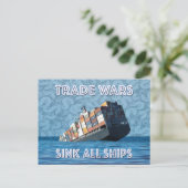Handelskriege stürzen alle Schiffe Postkarte (Stehend Vorderseite)