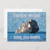 Handelskriege stürzen alle Schiffe Postkarte (Vorne/Hinten)