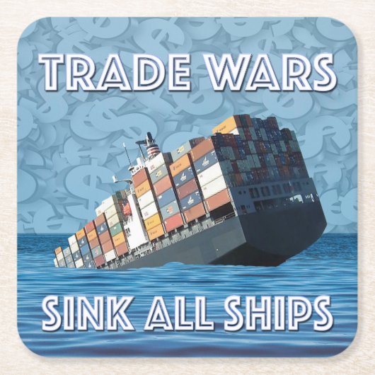 Handelskriege stürzen alle Schiffe Rechteckiger Pappuntersetzer (Vorderseite)