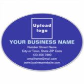 Handelsmarke auf Blue Large Oval Vinyl Sticker (Vorderseite)