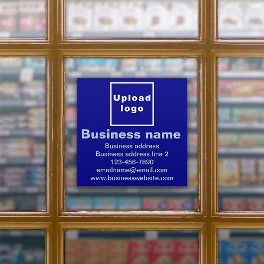 Handelsmarke auf Blue Large Square Vinyl Sticker