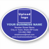 Handelsmarke auf Blue Oval Form Vinyl Sticker (Vorderseite)