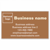 Handelsmarke auf braunem, großflächigem Vinyl Aufkleber (Vorderseite)