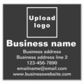 Handelsmarke auf der Vinyl-Aufkleber mit schwarzem Aufkleber (Vorderseite)