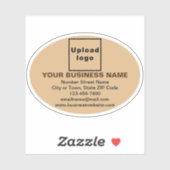 Handelsmarke auf hellbraunem Oval Form Vinyl Aufkleber (Blatt)