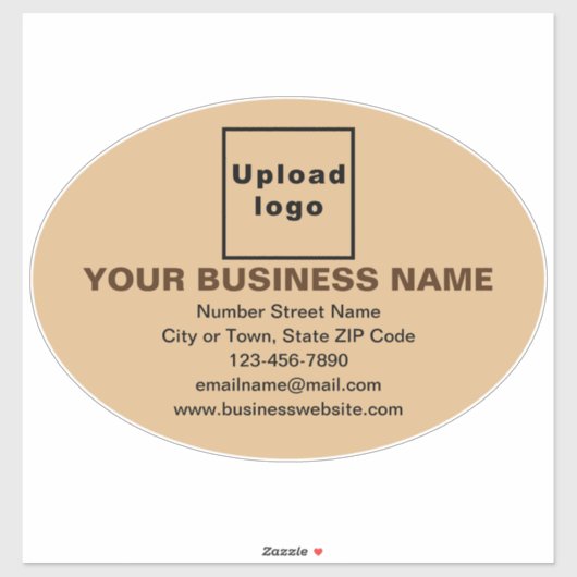 Handelsmarke auf hellbraunem, ovalem Vinyl Aufkleber (Blatt)