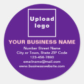 Handelsmarke auf Lila Rundaufkleber Runder Aufkleber (Vorderseite)