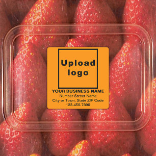 Handelsmarke auf Orange Square Adhesive Etiketten