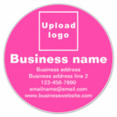 Handelsmarke auf rosa, große runde Vinyl-Aufkleber Aufkleber (Vorderseite)