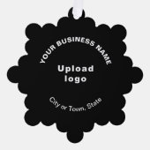 Handelsmarke auf Schwarzschneeflockenpapier Ornament Karte (Vorderseite)