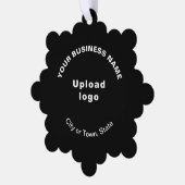 Handelsmarke auf Schwarzschneeflockenpapier Ornament Karte (Linke Ecke)